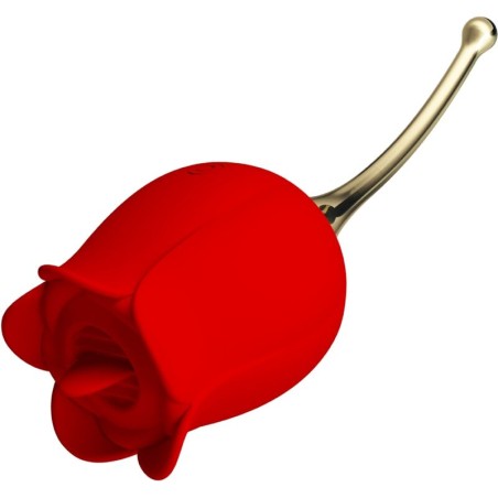 PRETTY LOVE ROSE LOVER ROSA ESTIMULADORA DE CLITORIS 12 VIBRACIONES ROJO