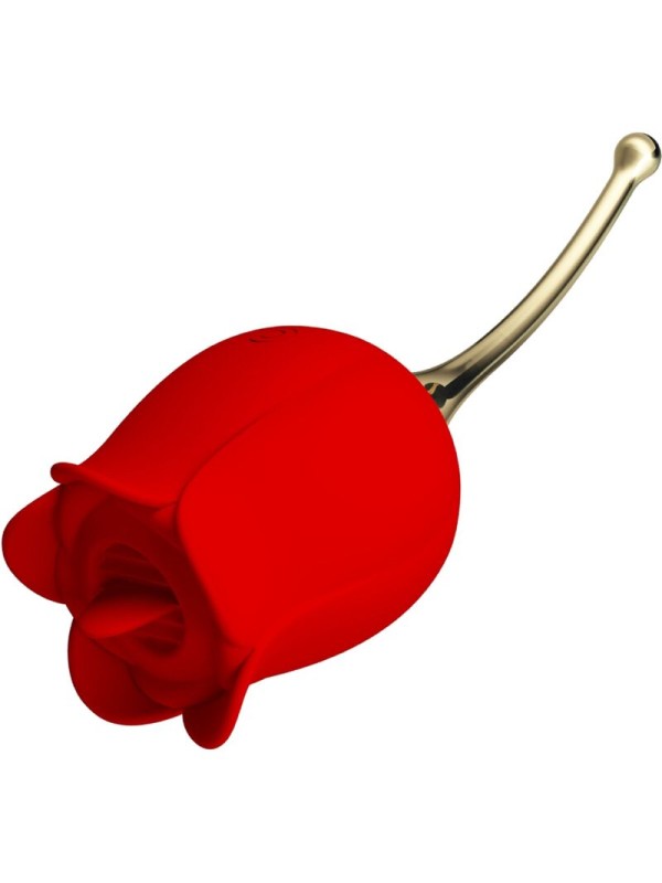 PRETTY LOVE ROSE LOVER ROSA ESTIMULADORA DE CLITORIS 12 VIBRACIONES ROJO