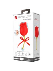 PRETTY LOVE ROSE LOVER ROSA ESTIMULADORA DE CLITORIS 12 VIBRACIONES ROJO