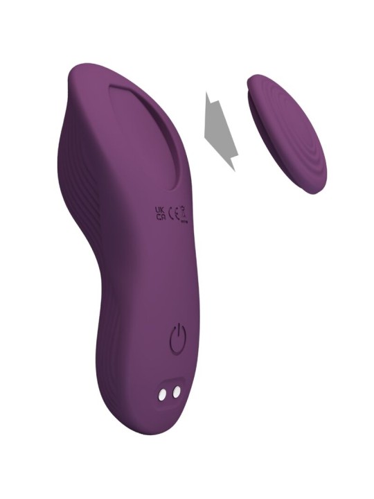 PRETTY LOVE MANE MASAJEADOR LAY ON CLITORIS 10 VIBRACIONES CONTROL REMOTO MORADO