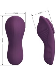 PRETTY LOVE MANE MASAJEADOR LAY ON CLITORIS 10 VIBRACIONES CONTROL REMOTO MORADO