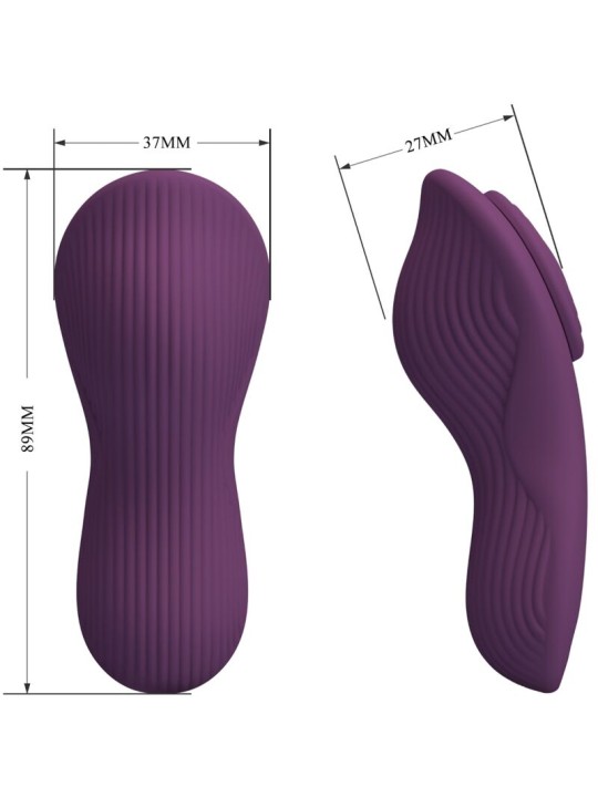 PRETTY LOVE MANE MASAJEADOR LAY ON CLITORIS 10 VIBRACIONES CONTROL REMOTO MORADO