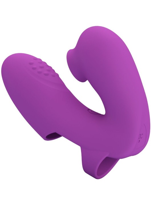 PRETTY LOVE ATHENA VIBRADOR DE DEDO CON ESTIMULADOR CLITORIS MORADO