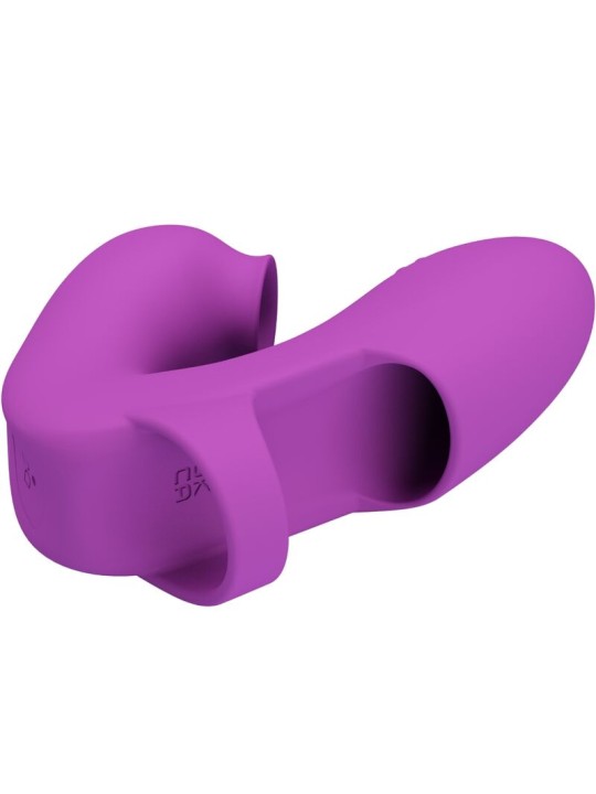 PRETTY LOVE ATHENA VIBRADOR DE DEDO CON ESTIMULADOR CLITORIS MORADO