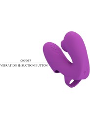 PRETTY LOVE ATHENA VIBRADOR DE DEDO CON ESTIMULADOR CLITORIS MORADO