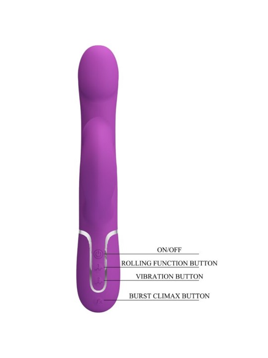 PRETTY LOVE VIBRADOR ESTIMULADOR MULTIFUNCION 4 EN 1 MORADO