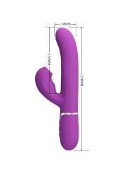 PRETTY LOVE PERLITA VIBRADOR RABBIT MULTIFUNCION 3 EN 1 MORADO