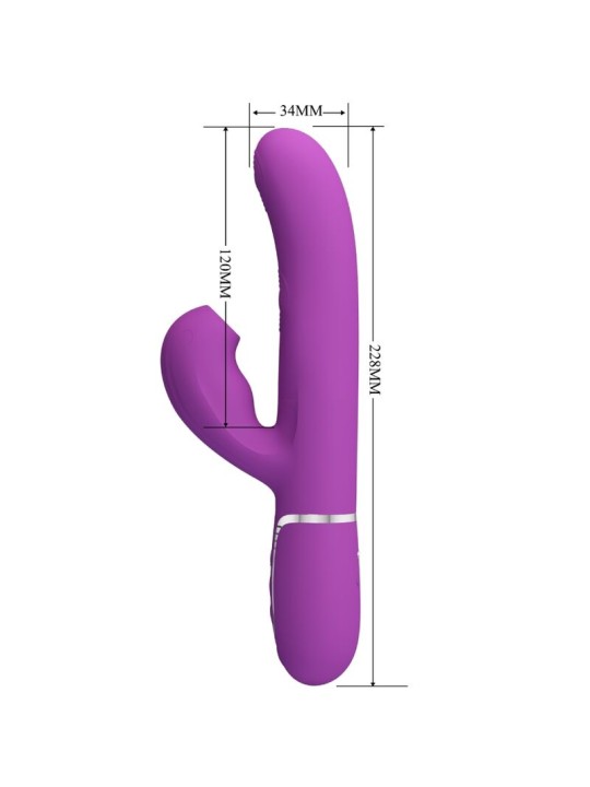 PRETTY LOVE PERLITA VIBRADOR RABBIT MULTIFUNCION 3 EN 1 MORADO