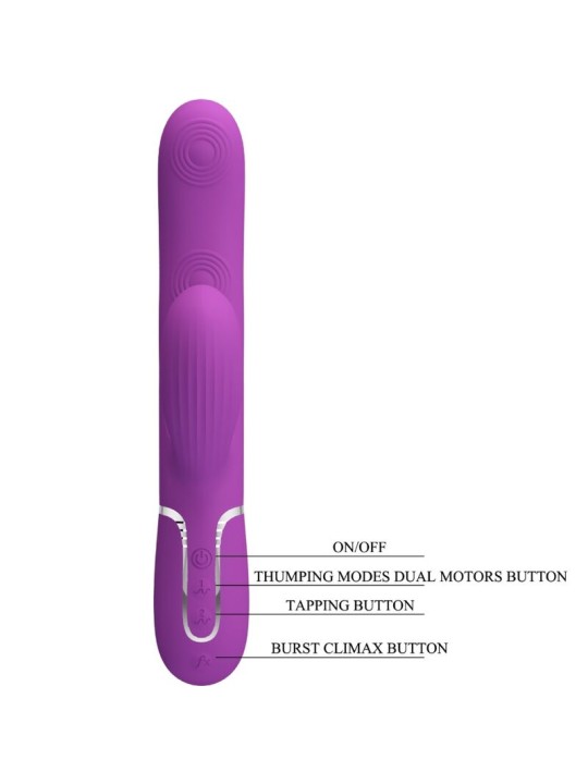 PRETTY LOVE PERLITA VIBRADOR RABBIT MULTIFUNCION 3 EN 1 MORADO