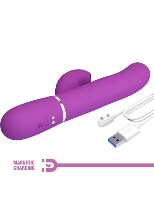 PRETTY LOVE PERLITA VIBRADOR RABBIT MULTIFUNCION 3 EN 1 MORADO