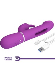 PRETTY LOVE KAMPAS VIBRADOR RABBIT MULTIFUNCION 3 EN 1 MORADO