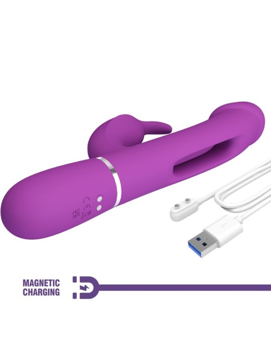 PRETTY LOVE KAMPAS VIBRADOR RABBIT MULTIFUNCION 3 EN 1 MORADO