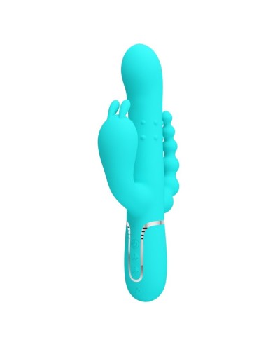 PRETTY LOVE CAMMY TRIPLE VIBRADOR RABBIT MULTIFUNCION 4 EN 1 AZUL