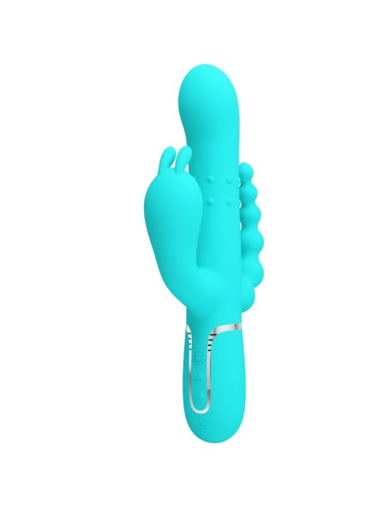 PRETTY LOVE CAMMY TRIPLE VIBRADOR RABBIT MULTIFUNCION 4 EN 1 AZUL