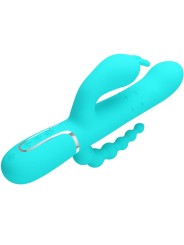 PRETTY LOVE CAMMY TRIPLE VIBRADOR RABBIT MULTIFUNCION 4 EN 1 AZUL