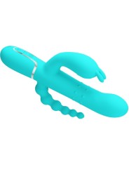 PRETTY LOVE CAMMY TRIPLE VIBRADOR RABBIT MULTIFUNCION 4 EN 1 AZUL