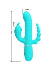 PRETTY LOVE CAMMY TRIPLE VIBRADOR RABBIT MULTIFUNCION 4 EN 1 AZUL