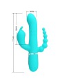 PRETTY LOVE CAMMY TRIPLE VIBRADOR RABBIT MULTIFUNCION 4 EN 1 AZUL