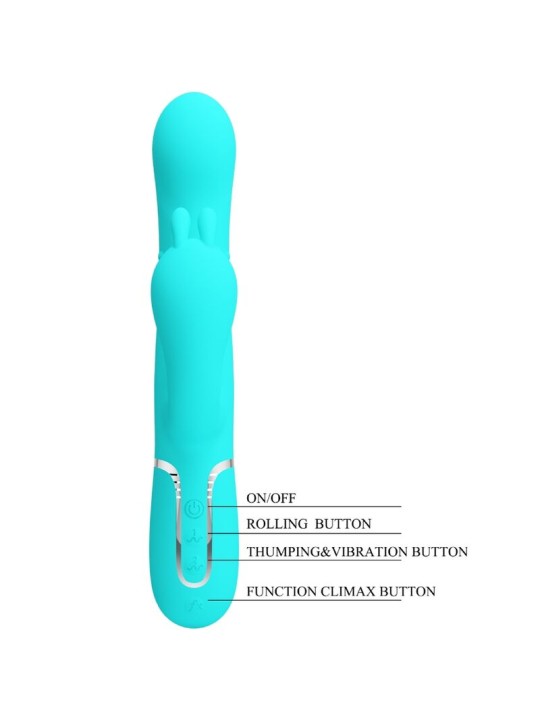 PRETTY LOVE CAMMY TRIPLE VIBRADOR RABBIT MULTIFUNCION 4 EN 1 AZUL
