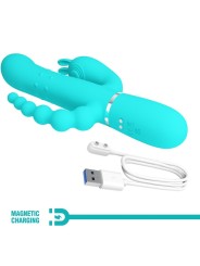 PRETTY LOVE CAMMY TRIPLE VIBRADOR RABBIT MULTIFUNCION 4 EN 1 AZUL