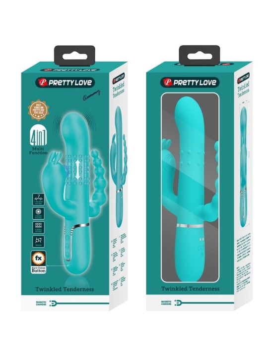 PRETTY LOVE CAMMY TRIPLE VIBRADOR RABBIT MULTIFUNCION 4 EN 1 AZUL