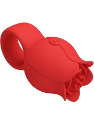 PRETTY LOVE JAE VIBRADOR DE DEDO FORMA DE ROSA 10 VIBRACIONES ROJO