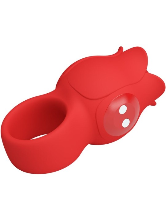 PRETTY LOVE JAE VIBRADOR DE DEDO FORMA DE ROSA 10 VIBRACIONES ROJO