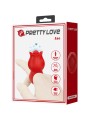 PRETTY LOVE JAE VIBRADOR DE DEDO FORMA DE ROSA 10 VIBRACIONES ROJO
