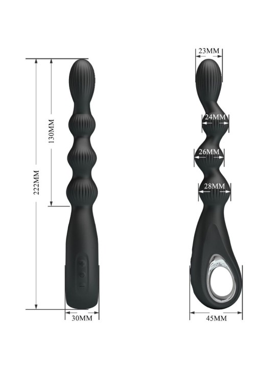 PRETTY LOVE FEDERER VIBRADOR ANAL 12 VIBRACIONES NEGRO