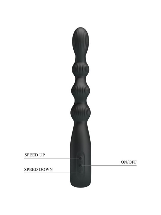 PRETTY LOVE FEDERER VIBRADOR ANAL 12 VIBRACIONES NEGRO