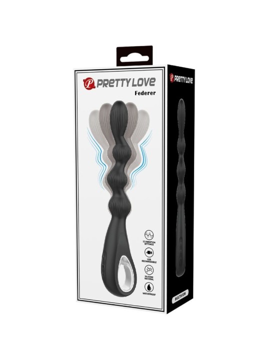 PRETTY LOVE FEDERER VIBRADOR ANAL 12 VIBRACIONES NEGRO