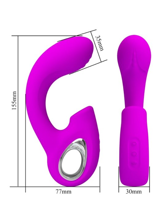 PRETTY LOVE SIBEL VIBRADOR PUNTO G ESTIMULADOR CLITORIS 10 VIBRACIONES MORADO