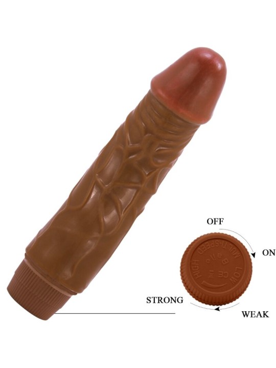 BAILE JEFF VIBRADOR REALISTICO 195 CM MULATO