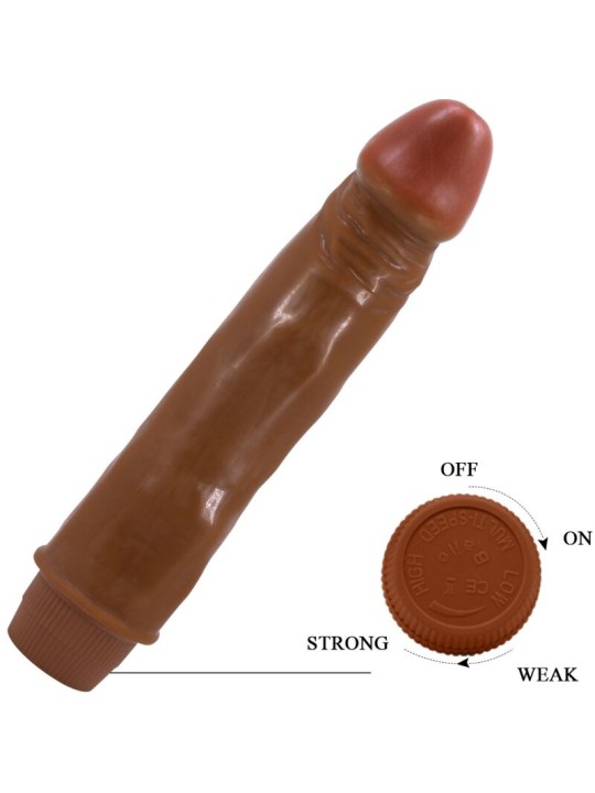 BAILE DWARF VIBRADOR REALISTICO 21 CM MULATO