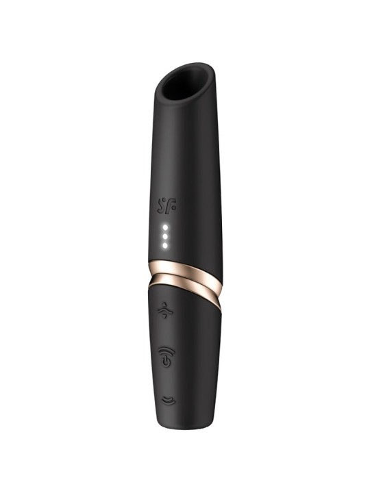SATISFYER PERFECT KISS ESTIMULADOR CLITORIS POR ONDAS NEGRO DORADO