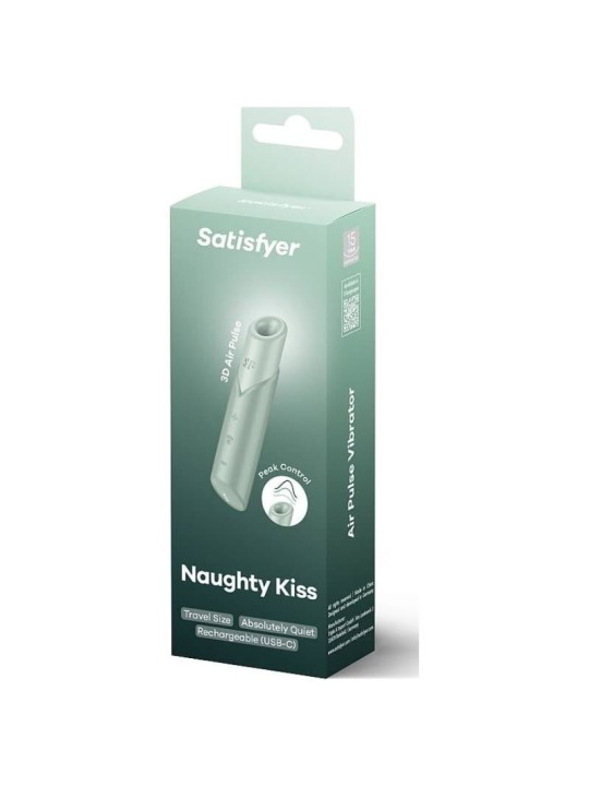 SATISFYER NAUGHTY KISS ESTIMULADOR CLITORIS POR ONDAS VERDE AGUA