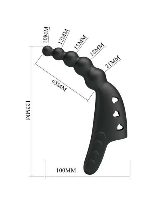 PRETTY LOVE JORDIN VIBRADOR DE DEDO 10 VIBRACIONES NEGRO