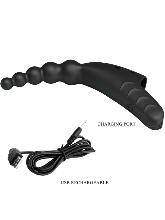 PRETTY LOVE JORDIN VIBRADOR DE DEDO 10 VIBRACIONES NEGRO