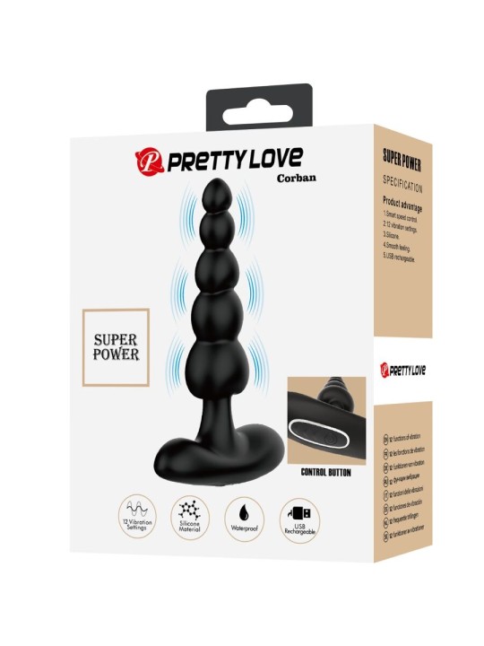 PRETTY LOVE CORBAN VIBRADOR ANAL 10 VIBRACIONES NEGRO