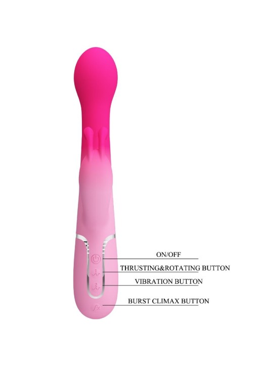 PRETTY LOVE DEJON VIBRADOR RABBIT 3 EN 1 MULTIFUNCION ROSA