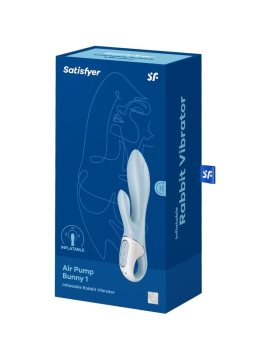 SATISFYER AIR PUMP BUNNY 1 VIBRADOR INFLABLE RABBIT AZUL
