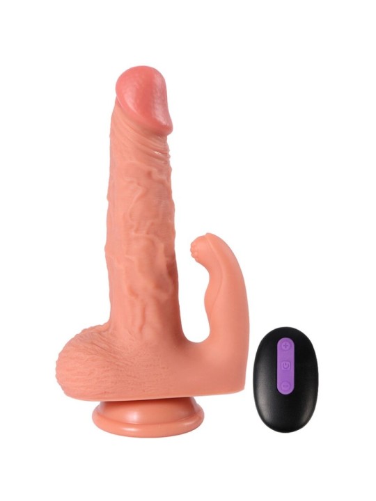 SHEQU HAYDEN DILDO Y ESTIMULADOR DE CLITORIS CON VIBRACION Y CONTROL REMOTO 16 CM