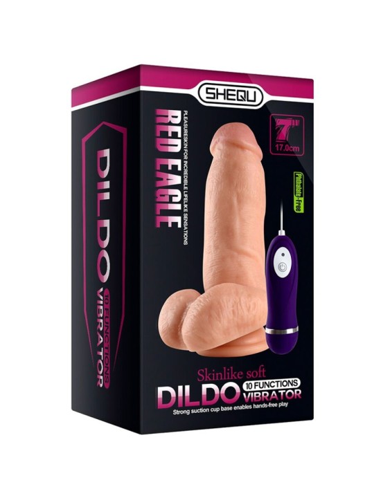 SHEQU RED EAGLE DILDO VIBRADOR CON CONTROL REMOTO 17 CM