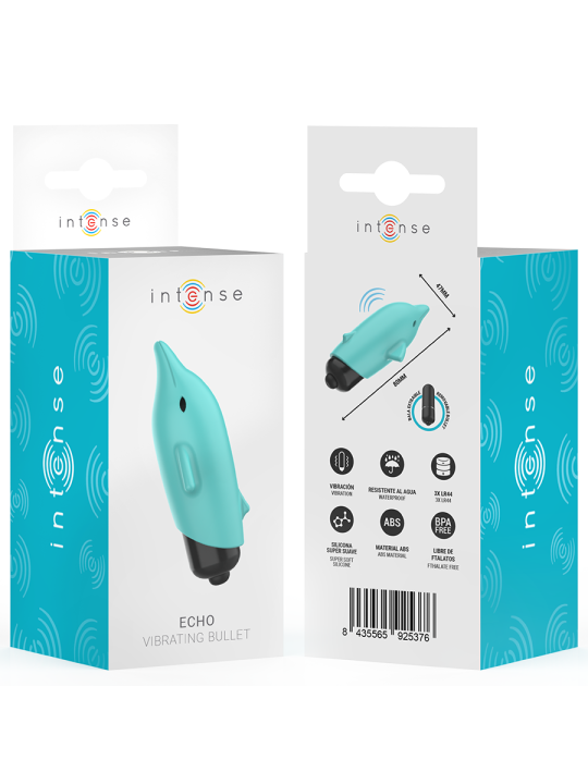 INTENSE ECHO BALA VIBRADORA DELFIN AZUL 8 X 47 CM