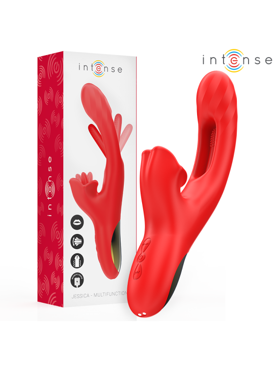 INTENSE JESSICA VIBRADOR MULTIFUNCION ESTIMULACION CLITORIS 248 CM ROJO