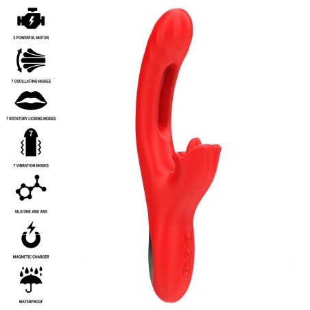 INTENSE JESSICA VIBRADOR MULTIFUNCION ESTIMULACION CLITORIS 248 CM ROJO