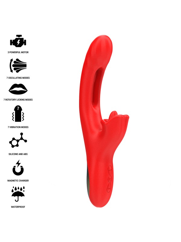 INTENSE JESSICA VIBRADOR MULTIFUNCION ESTIMULACION CLITORIS 248 CM ROJO