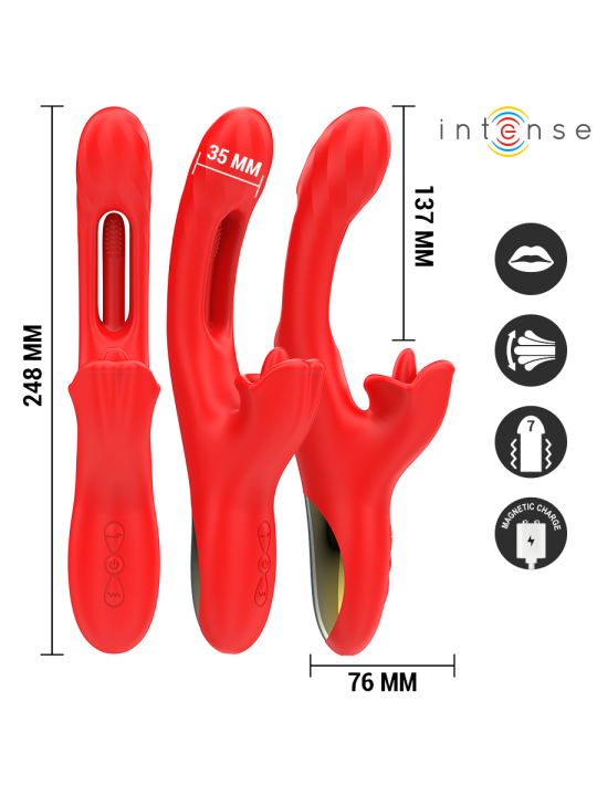 INTENSE JESSICA VIBRADOR MULTIFUNCION ESTIMULACION CLITORIS 248 CM ROJO