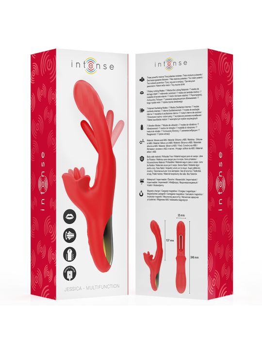 INTENSE JESSICA VIBRADOR MULTIFUNCION ESTIMULACION CLITORIS 248 CM ROJO