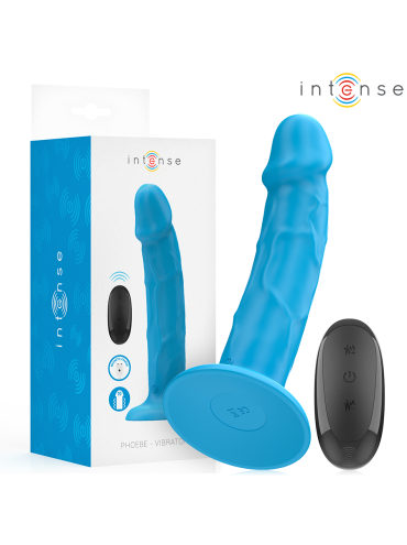 INTENSE PHOEBE VIBRADOR REALISTICO 10 VIBRACIONES AZUL CONTROL REMOTO